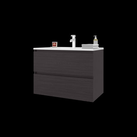 Mueble para Lavamanos Opalo Wengue 80x56.8cm Individual Flotante con Lavamanos Integrado y con Dos - MUEBLES PARA LAVAMANOS | Bylmo