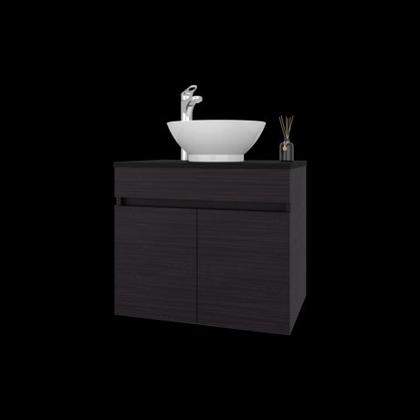 Mueble para Lavamanos Manchester Wengue 59.5x51.8cm Individual Flotante con Lavamanos Vessel y sin Cajones - MUEBLES PARA LAVAMANOS | Bylmo