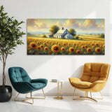 Cuadro decorativo Moderno Valle de Girasoles 120x57cm - CUADROS | Bylmo