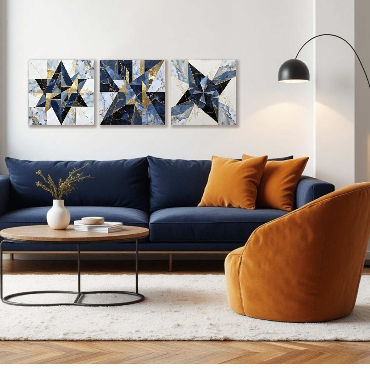 Set 3 Cuadros Decorativos Moderno Prisma Estelar 35x35cm - CUADROS | Bylmo