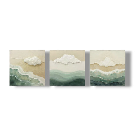 Set 3 Cuadros Decorativos Moderno Océano 35x35cm - CUADROS | Bylmo