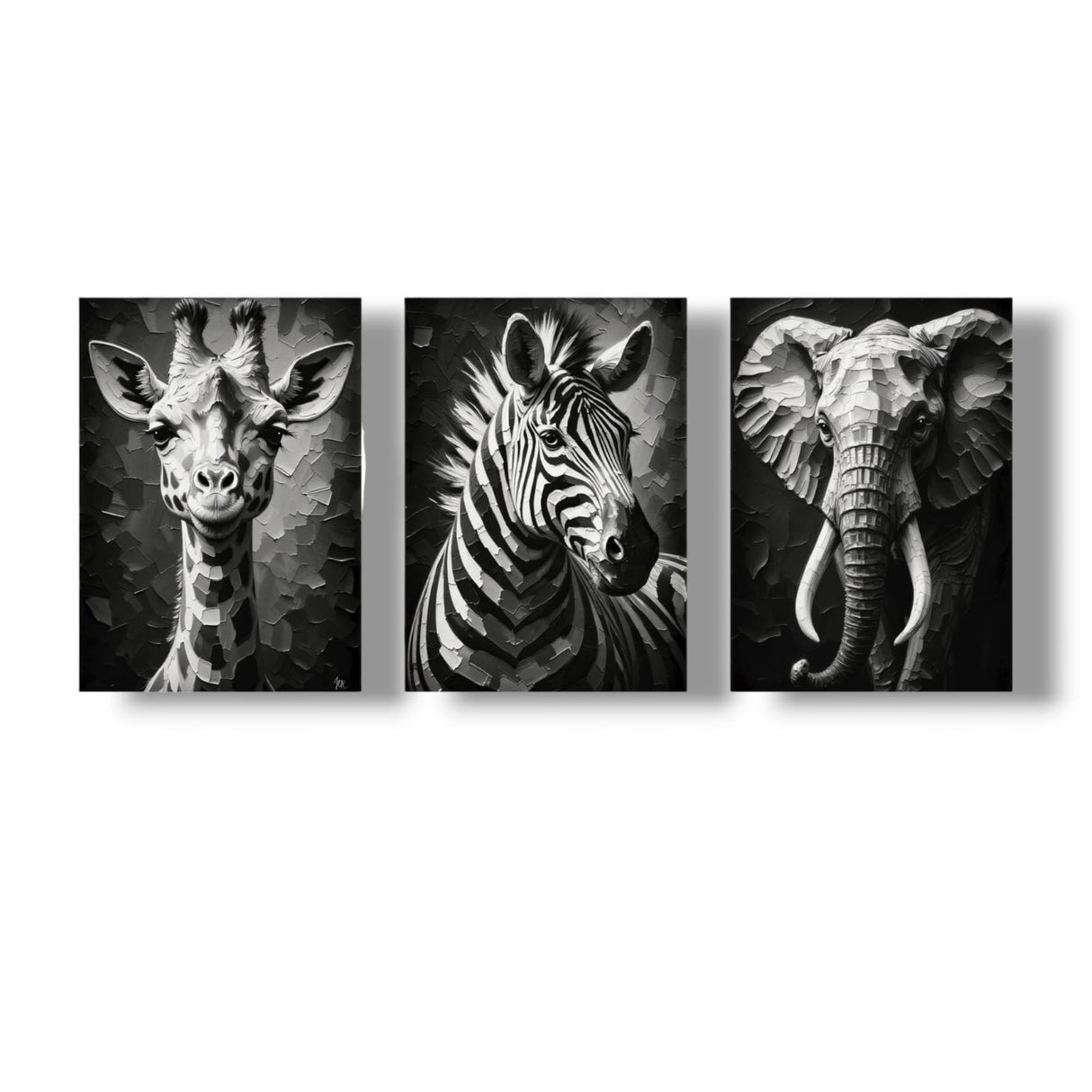 Set 3 Cuadros Decorativos Moderno Safari 35x73cm - CUADROS | Bylmo