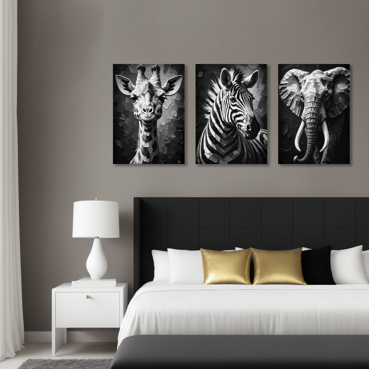 Set 3 Cuadros Decorativos Moderno Safari 35x73cm - CUADROS | Bylmo