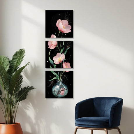 Set 3 Cuadros Decorativos Moderno Floral 35x35cm - CUADROS | Bylmo