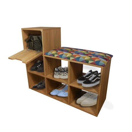 Zapatero Colors 90x75cm de Dos Niveles para Seis Pares con Asiento Integrado - ZAPATEROS | Bylmo