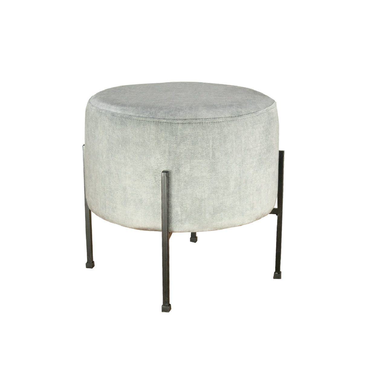 Puff Dubai Gris 40x40cm Antifluido con Patas y con Tapizado Liso - SOFAS Y POLTRONAS | Bylmo