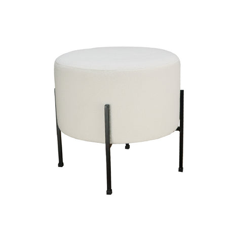 Puff Dubai Blanco 40x40cm con Patas y con Tapizado Liso - SOFAS Y POLTRONAS | Bylmo