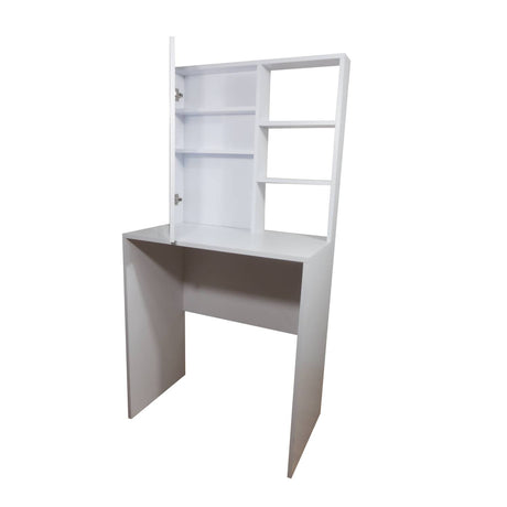 Combo Tocador Mallorca Blanco 70x140cm De Un Puesto con Espejo y con Una Silla - TOCADORES | Bylmo