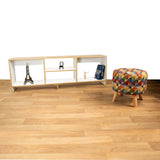 Combo Mueble de TV con Puff Eco Plus Fresno 150x50cm Para TV Hasta 65 Pulgadas con Cuatro Compartimientos - MUEBLES DE TV | Bylmo