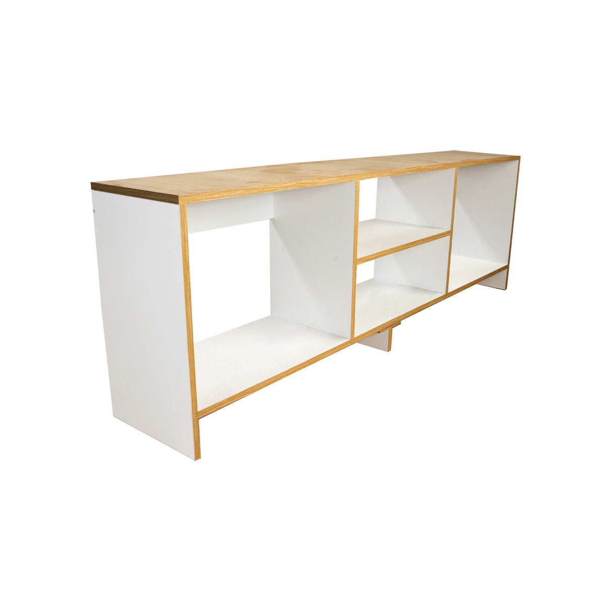 Combo Mueble de TV con Puff Eco Plus Fresno 150x50cm Para TV Hasta 65 Pulgadas con Cuatro Compartimientos - MUEBLES DE TV | Bylmo