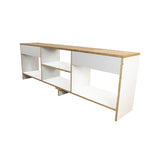 Combo Mueble de TV con Puff Eco Plus Fresno 150x50cm Para TV Hasta 65 Pulgadas con Cuatro Compartimientos - MUEBLES DE TV | Bylmo