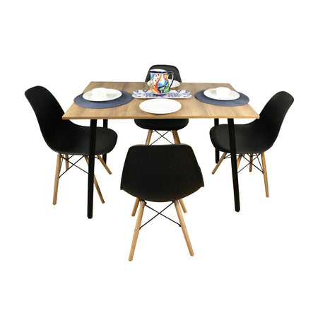 Comedor Rectangular Amaretto 110x75cm de Cuatro Puestos con Cuatro Sillas - COMEDORES | Bylmo