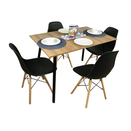 Comedor Rectangular Amaretto 110x75cm de Cuatro Puestos con Cuatro Sillas - COMEDORES | Bylmo