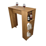 Barra de Cocina Madrid Fresno 100x101cm con Tres Entrepaños - BARRAS Y MUEBLES AUXILIARES | Bylmo