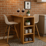 Barra de Cocina Madrid Fresno 100x101cm con Tres Entrepaños - BARRAS Y MUEBLES AUXILIARES | Bylmo