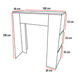 Barra de Cocina Madrid Fresno 100x101cm con Tres Entrepaños - BARRAS Y MUEBLES AUXILIARES | Bylmo
