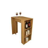 Barra de Cocina Madrid Fresno 100x101cm con Tres Entrepaños - BARRAS Y MUEBLES AUXILIARES | Bylmo