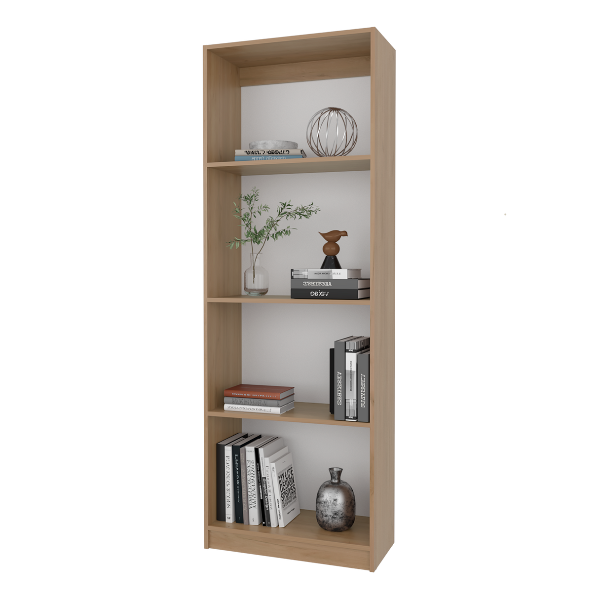 Biblioteca Home Fresno 62.8x180.6cm Rectangular con Cuatro Compartimientos - BIBLIOTECAS Y ESTANTERIAS | Bylmo