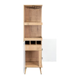 Bar Esquinero Huna Macadamia 46.9x46.9cm con Cuatro Portacopas y Seis Portabotellas - BARES | Bylmo