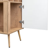 Bar Esquinero Huna Macadamia 46.9x46.9cm con Cuatro Portacopas y Seis Portabotellas - BARES | Bylmo