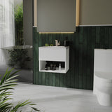 Kit Mueble con Lavamanos Individual Flotante Rayo Eco Blanco 48x40cm Sin Cajones y Sin Puertas - MUEBLES PARA LAVAMANOS | Bylmo