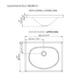 Kit Mueble con Lavamanos Individual Flotante Rayo Eco Blanco 48x40cm Sin Cajones y Sin Puertas - MUEBLES PARA LAVAMANOS | Bylmo