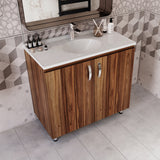 Kit Mueble con Lavamanos Individual Básico Quadratto Gracia 94x86cm con Dos Puertas - MUEBLES PARA LAVAMANOS | Bylmo