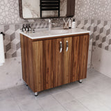 Kit Mueble con Lavamanos Individual Básico Quadratto Gracia 94x86cm con Dos Puertas - MUEBLES PARA LAVAMANOS | Bylmo