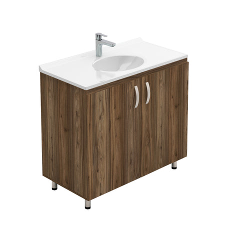 Kit Mueble con Lavamanos Individual Básico Quadratto Gracia 94x86cm con Dos Puertas - MUEBLES PARA LAVAMANOS | Bylmo