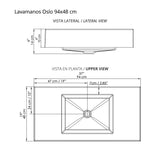 Kit Mueble con Lavamanos Individual Básico Oslo Blanco 94x86cm con Dos Puertas - MUEBLES PARA LAVAMANOS | Bylmo