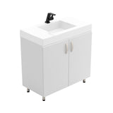 Kit Mueble con Lavamanos Individual Básico Oslo Blanco 94x86cm con Dos Puertas - MUEBLES PARA LAVAMANOS | Bylmo