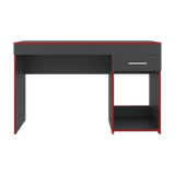 Escritorio Gamer Ibare Plomo y Rojo 120x75cm con Un Cajón - ESCRITORIOS | Bylmo