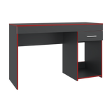 Escritorio Gamer Ibare Plomo y Rojo 120x75cm con Un Cajón - ESCRITORIOS | Bylmo