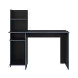 Escritorio Gamer Vilna Wengue y Azul 120x120.6cm sin Cajones - ESCRITORIOS | Bylmo