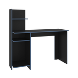 Escritorio Gamer Vilna Wengue y Azul 120x120.6cm sin Cajones - ESCRITORIOS | Bylmo