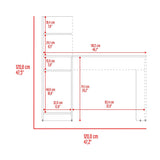 Escritorio Gamer Vilna Wengue y Azul 120x120.6cm sin Cajones - ESCRITORIOS | Bylmo
