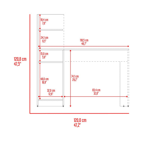 Escritorio Gamer Vilna Wengue y Azul 120x120.6cm sin Cajones - ESCRITORIOS | Bylmo