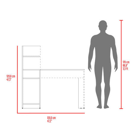 Escritorio Gamer Vilna Wengue y Azul 120x120.6cm sin Cajones - ESCRITORIOS | Bylmo