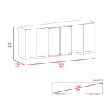 Gabinete de Cocina Vidrio Blanco 150x60cm Con Seis Cajones cn Espacio para Extractor y con Locero - MUEBLES SUPERIORES DE COCINA | Bylmo