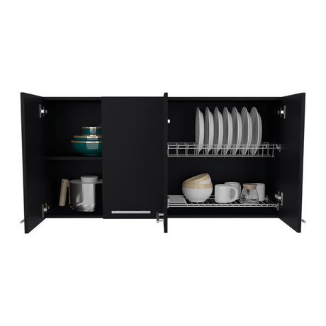 Gabinete de Cocina Bazagli Wengue 120x60cm Con Cuatro Cajones cn Espacio para Extractor y con Locero - MUEBLES SUPERIORES DE COCINA | Bylmo
