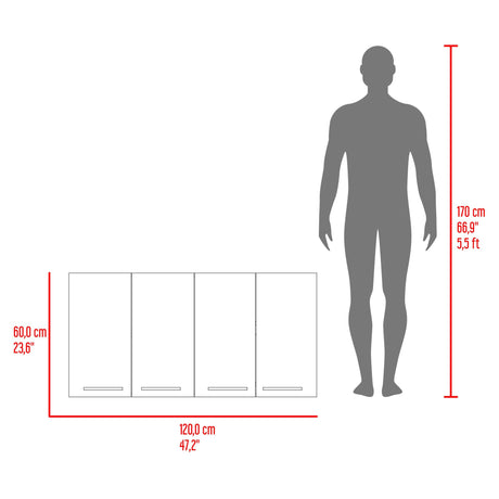 Gabinete de Cocina Bazagli Wengue 120x60cm Con Cuatro Cajones cn Espacio para Extractor y con Locero - MUEBLES SUPERIORES DE COCINA | Bylmo