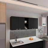 Gabinete de Cocina Portofino Wengue 150x60cm Con Cuatro Cajones cn Espacio para Extractor y con Locero - MUEBLES SUPERIORES DE COCINA | Bylmo