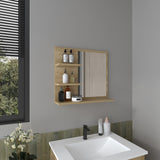 Gabinete de Baño Weston Fresno 47.9x52.7cm Cuadrado con Dos Entrepaños y con Espejo - GABINETES DE BANHO | Bylmo
