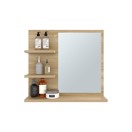 Gabinete de Baño Weston Fresno 47.9x52.7cm Cuadrado con Dos Entrepaños y con Espejo - GABINETES DE BANHO | Bylmo