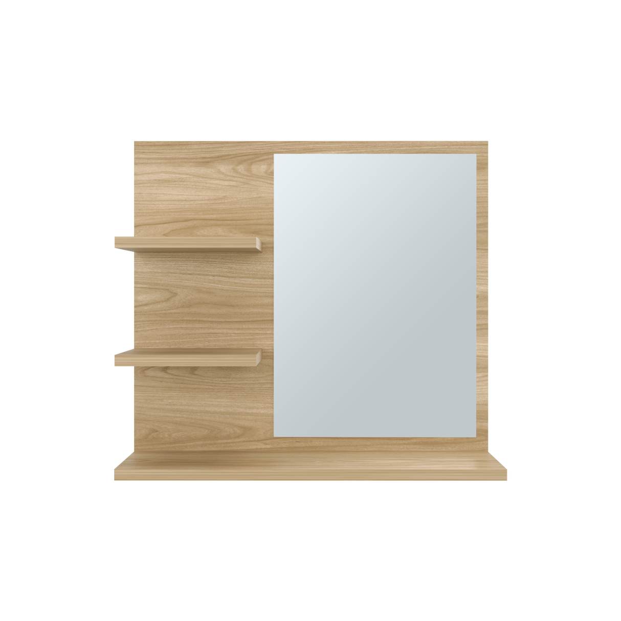 Gabinete de Baño Weston Fresno 47.9x52.7cm Cuadrado con Dos Entrepaños y con Espejo - GABINETES DE BANHO | Bylmo