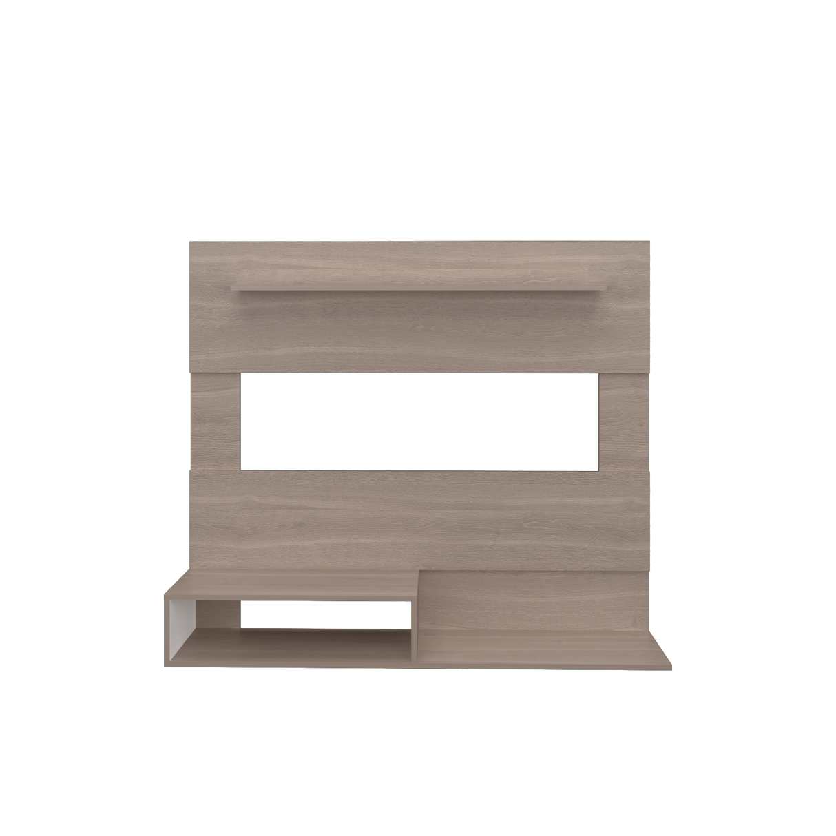 Panel de TV Beijing Bardolino y Blanco 140x120cm Para TV Hasta 55 Pulgadas con Cinco Compartimientos - MUEBLES DE TV | Bylmo