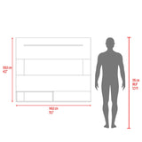 Panel de TV Beijing Bardolino y Blanco 140x120cm Para TV Hasta 55 Pulgadas con Cinco Compartimientos - MUEBLES DE TV | Bylmo