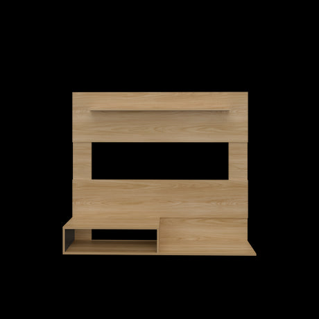 Panel de TV Beijing Fresno y Wengue 140x120cm Para TV Hasta 55 Pulgadas con Cinco Compartimientos - MUEBLES DE TV | Bylmo