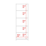 Biblioteca Lisa Fresno y Wengue 63x180.6cm Rectangular con Cinco Compartimientos y con Cuatro Entrepaños - BIBLIOTECAS Y ESTANTERIAS | Bylmo