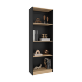 Estantería Home Wengue y Fresno 62.8x180.6cm Rectangular con Cuatro Compartimientos y con Tres Entrepaños - BIBLIOTECAS Y ESTANTERIAS | Bylmo